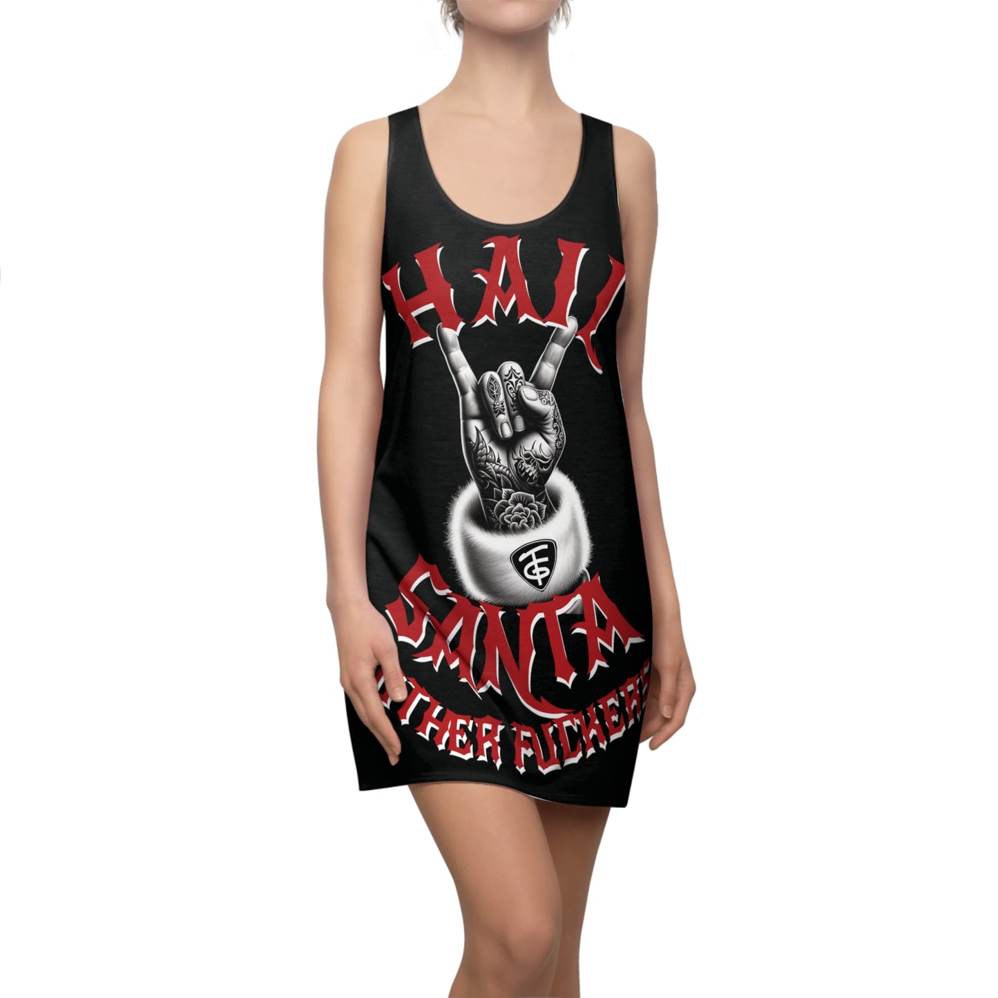 TFG Logo - HAIL SANTA MF - Women's Cut & Sew Racerback Dress